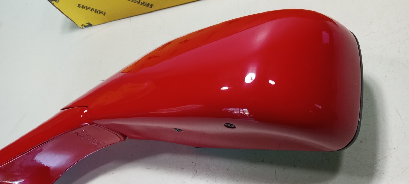 Ferrari 348 Exterior Rear View Door Mirror_62189010_62189000_LEFT_NEW_Red_OE