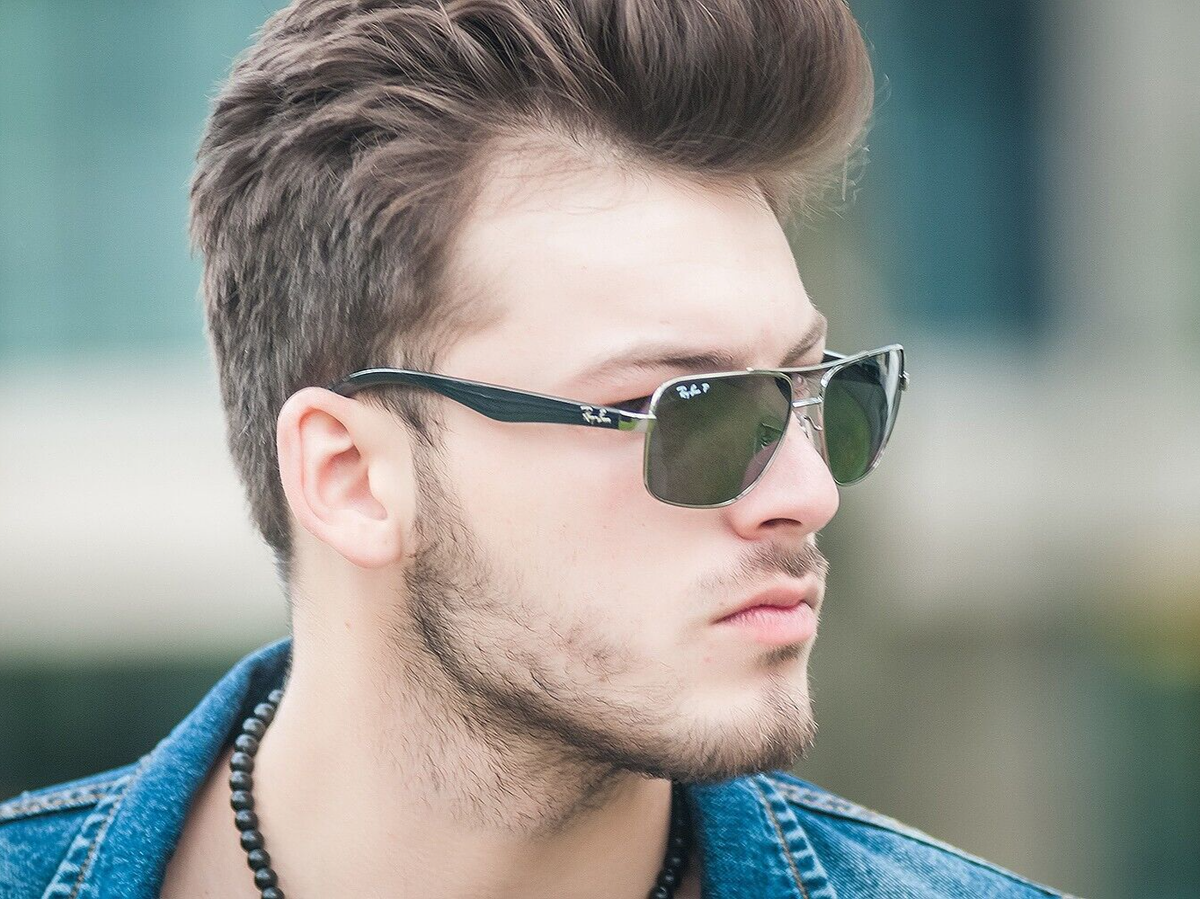 RAY BAN gunmetal/green POLARIZED RB3483 004/58 60 sunglasses NEW