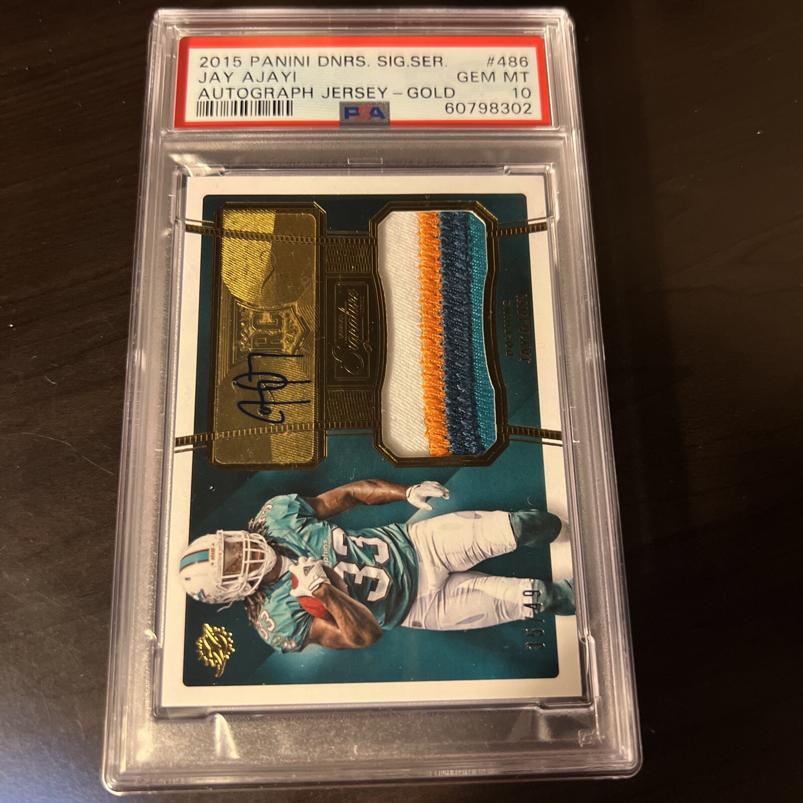 Jay Ajayi Panini Donruss Signature Series #486 Autograph Jersey-Gold