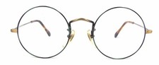 New Club LA 01 Unisex Vintage Round Green Antique Gold 44 47 mm Eyeglasses Italy