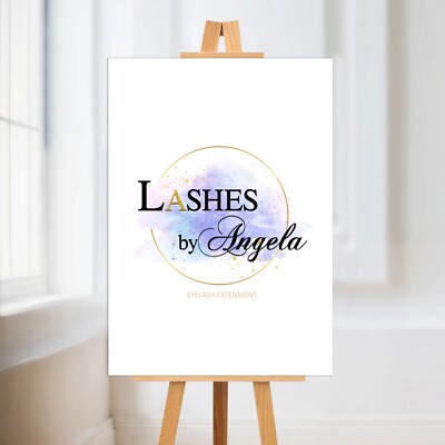 BUSINESS BEAUTY SCHILD WIMPERN WIMPERN VON SALON DISPLAY DRUCK POSTER SCHAUMSTOFFPLATTE
