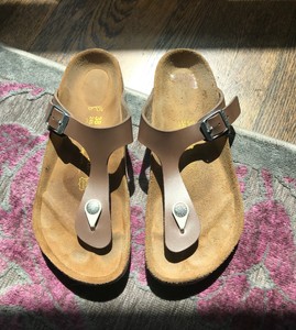 bronze birkenstock sandals