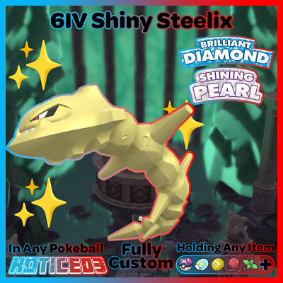   Shiny STEELIX 6IV  Pokemon Brilliant Diamond and Shining Pearl   Battle Ready