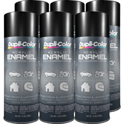 Duplicolor DA1600 (6-Pack) MultiPurpose Acrylic Enamel Aerosol Paint Gloss Black