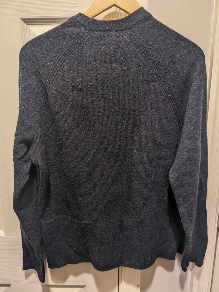 JACK SPADE Mens Sweater Small Navy Pullover Crew Chunky Knit Warm Wool Cotton - Image 3 of 4