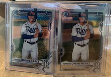 Carlos Colmenarez 2021 Bowman Chrome 1st Bowman Mojo Refractor & Base 2 card lot