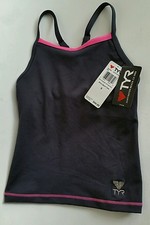 TYR Short Sport Tank Top Racerback Women's Sz Small NWT Gray and Fucshia Pink