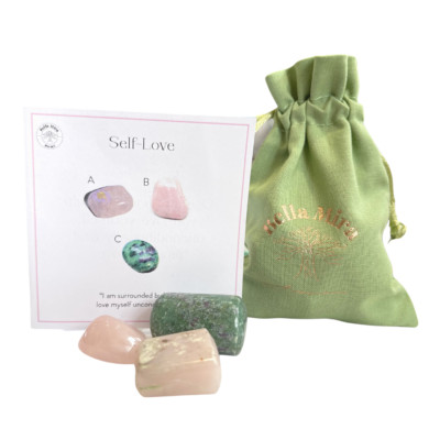 Self Love Boost Confidence Crystal Geschenkpackung Rosenquarz Rosa Opal Rubin Fuschit