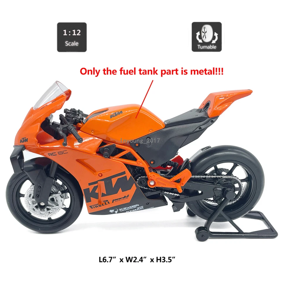 1:12 KTM RC 8C Motorrad Modell Die Cast Spielzeug Fahrzeug fur Sammler Orange - Bild 2 von 4