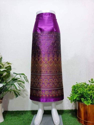 LAOS/THAI SILK SARONG SKIRT WAIST ONE SIZE WRAP AROUND/LENGTH 34/35" - Picture 90 of 117