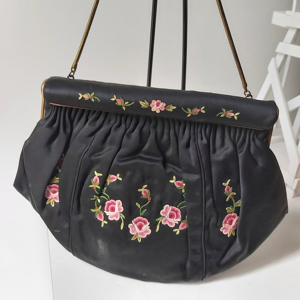 40’s French vintage handbag Vintage French Tambour Embroidered Handbag 1940's | eBay