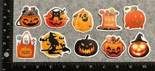 Lot of 10 Assorted Creepy Jack-o-Lantern Haunted House Halloween Pumpkin Sticker