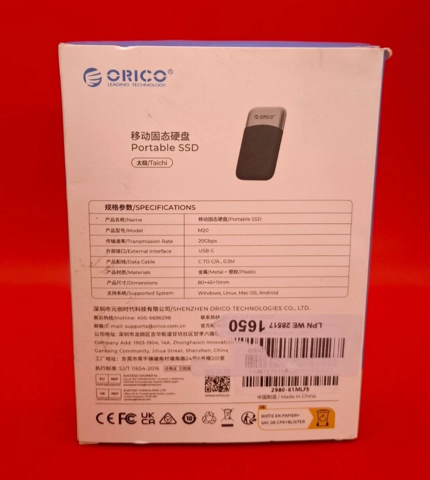 ORICO 1TB Portable SSD Up to 2000MB/s External Solid State Drive - Image 3 of 4