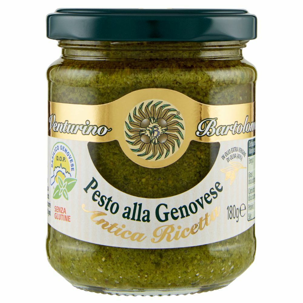 PESTO ALLA GENOVESE CON BASILICO GENOVESE DOP VENTURINI BARTOLOMEO 180GR