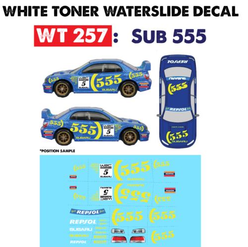 JC-9327 White Toner Waterslide Decals > SUBARU WRX LIGHTSETS> 1:64 Hot Wheels 