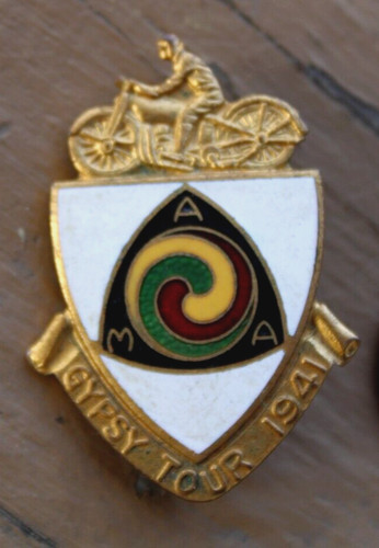 NEAR MINT date 1941 AMA MOTORCYCLE GYPSY TOUR Old Original Pin