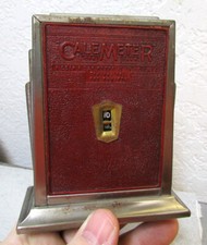 Banco de monedas CaleMeter vintage de 1920 de Zell, banco todavía Art Deco, sin llave, ¡bonito!