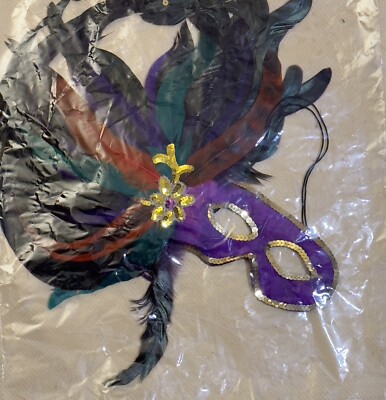 Venetian Carnival Side Feather Masquerade Mask Mardi Gras Party