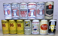 Beer Can Lot of 13 Falstaff Brewing Bicentennial Ballantine Hanley 96 Katz 1970s