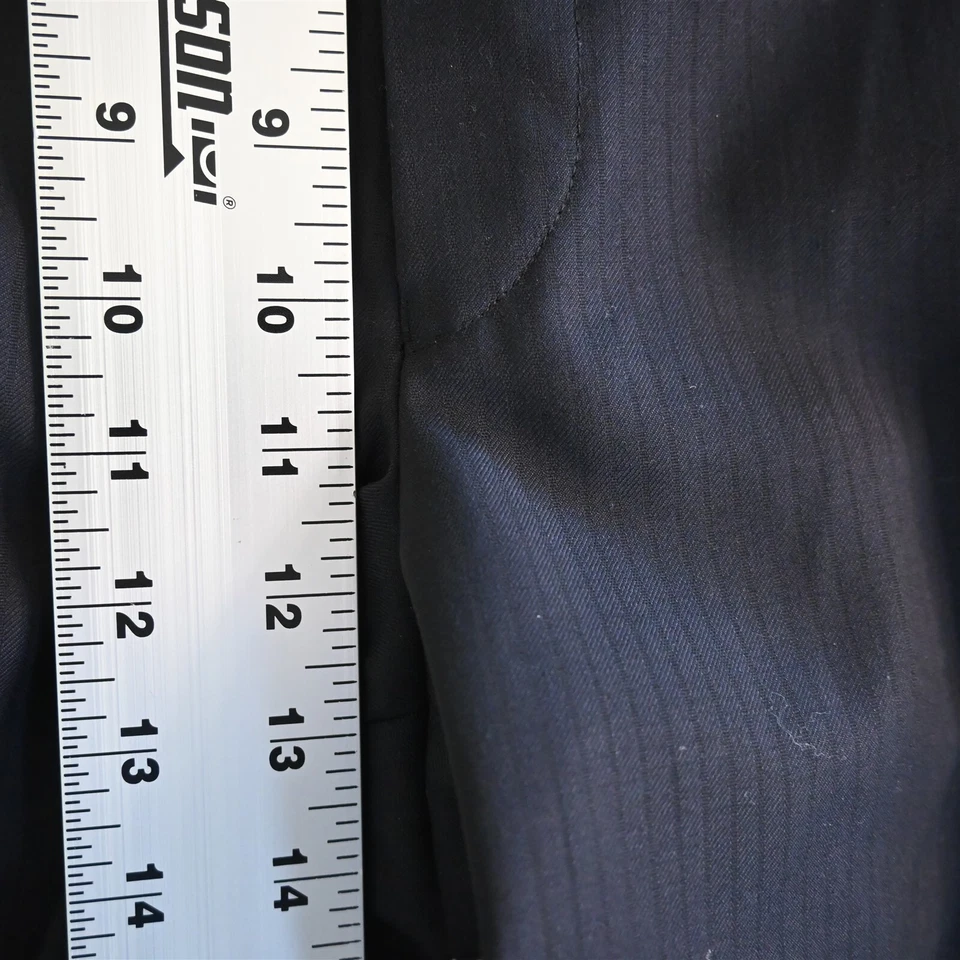 Pantalones de vestir Jack Victor 36x32 marrón a rayas marco plisado con puños 100 % lana para hombre Foto 3 de 4