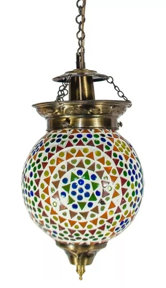 Turkish Moroccan Hanging Ceiling Mosaic Lamp Light Pendant Chandelier Multicolor