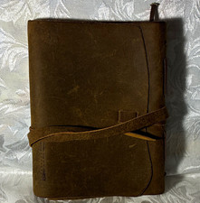 Sovereign Brown Leather Wrap Journal Notebook w/ Strap Closure, Blank Pages