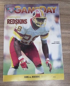 1994 Los Angeles Rams vs. Washington Redskins Program Anthony Newman INT TD