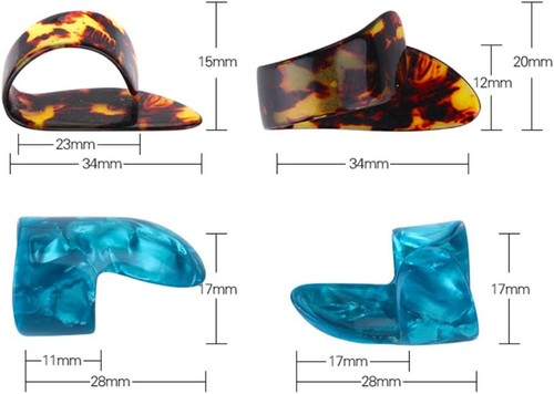 Plettro plettro per dita con custodia in plastica, 3 paia - SPEDIZIONE GRATUITA USA - Foto 2 di 6