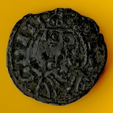 1213-1276 A.D. Jaca mint. Crusades. Aragon James I, Billon Silver Denier