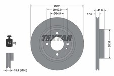 TEXTAR 92278003 Brake Disc for DODGE,MITSUBISHI