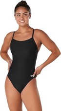 Speedo Women's Swimsuit One Piece Endurance Flyback Solid Adult Team Black 6 32