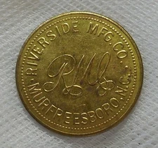 MURFREESORO NORTH CAROLINA RIVERSIDE MFG. CO. $1.00 LUMBER SCRIP TOKEN