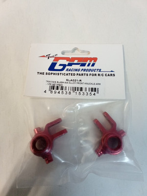NEW GPM FOR TRAXXAS SLASH 4X4 ALUMINUM RED STEERING KNUCKLE 