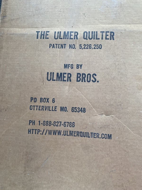 Amish ULMER QUILTER Quilting Frame Made In USA  Wood US PATENT #5,226,250