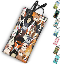 Soft Glasses Case PU Leather Squeeze Top Eyeglass Sunglasses Pouch 7 x 3.5 Inch