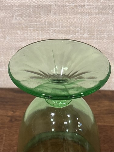 Vintage Hazel Atlas Green Depression Glass Covered Candy Compote And Silver Trim - Picture 9 of 9
