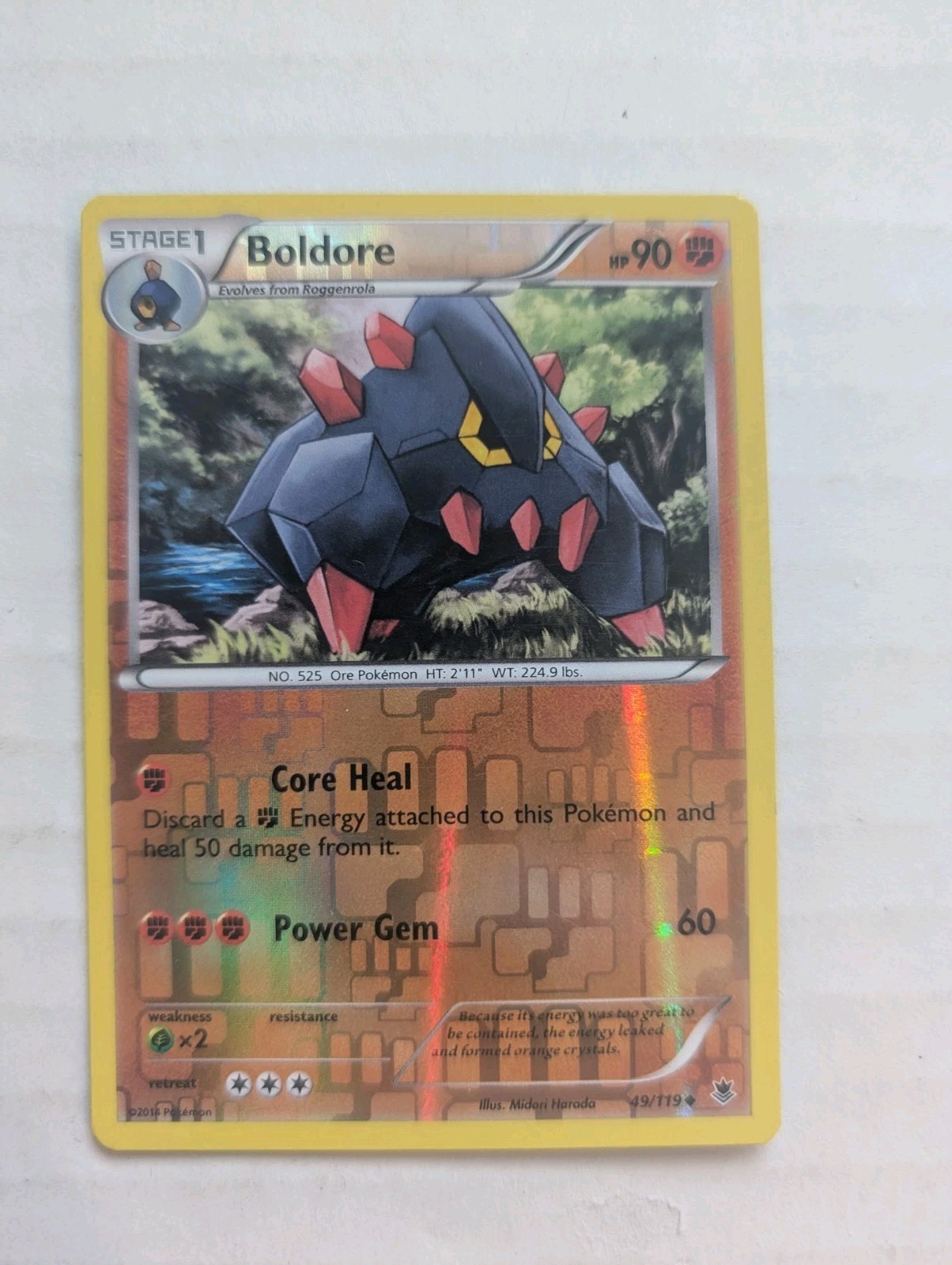 Pokemon - Boldore - 49/119 - Uncommon - Reverse Holo - XY - Phantom Forces - NM