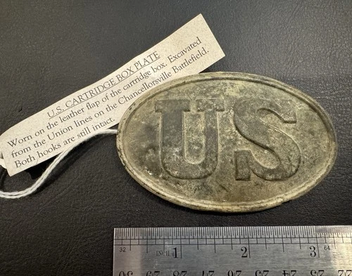 CIVIL WAR U.S. OVAL Cartridge Box Plate– RECOVERED Chancellorsville