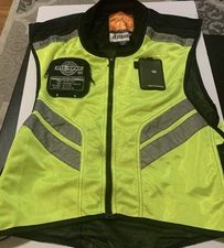 Fluorescent Yellow Reflective Vest ICON Motorsports Mesh Mil Spec Super size
