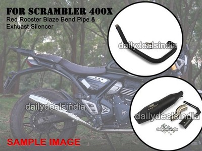 RED ROOSTER BLAZE HEADER PIPE WITH SILENCER BLACK FOR TRIUMPH SCRAMBLER 400X