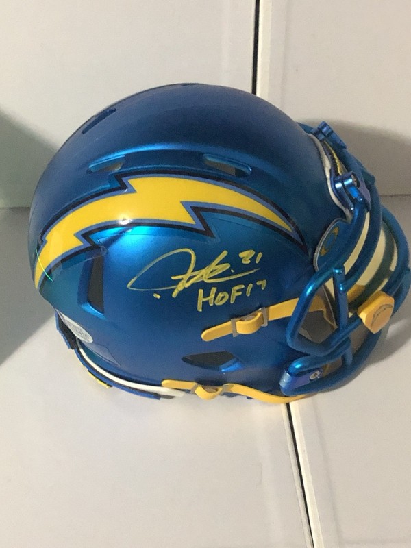 SAN DIEGO LA CHARGERS LADAINIAN TOMLINSON signed BLAZE MINI HELMET BECKETT