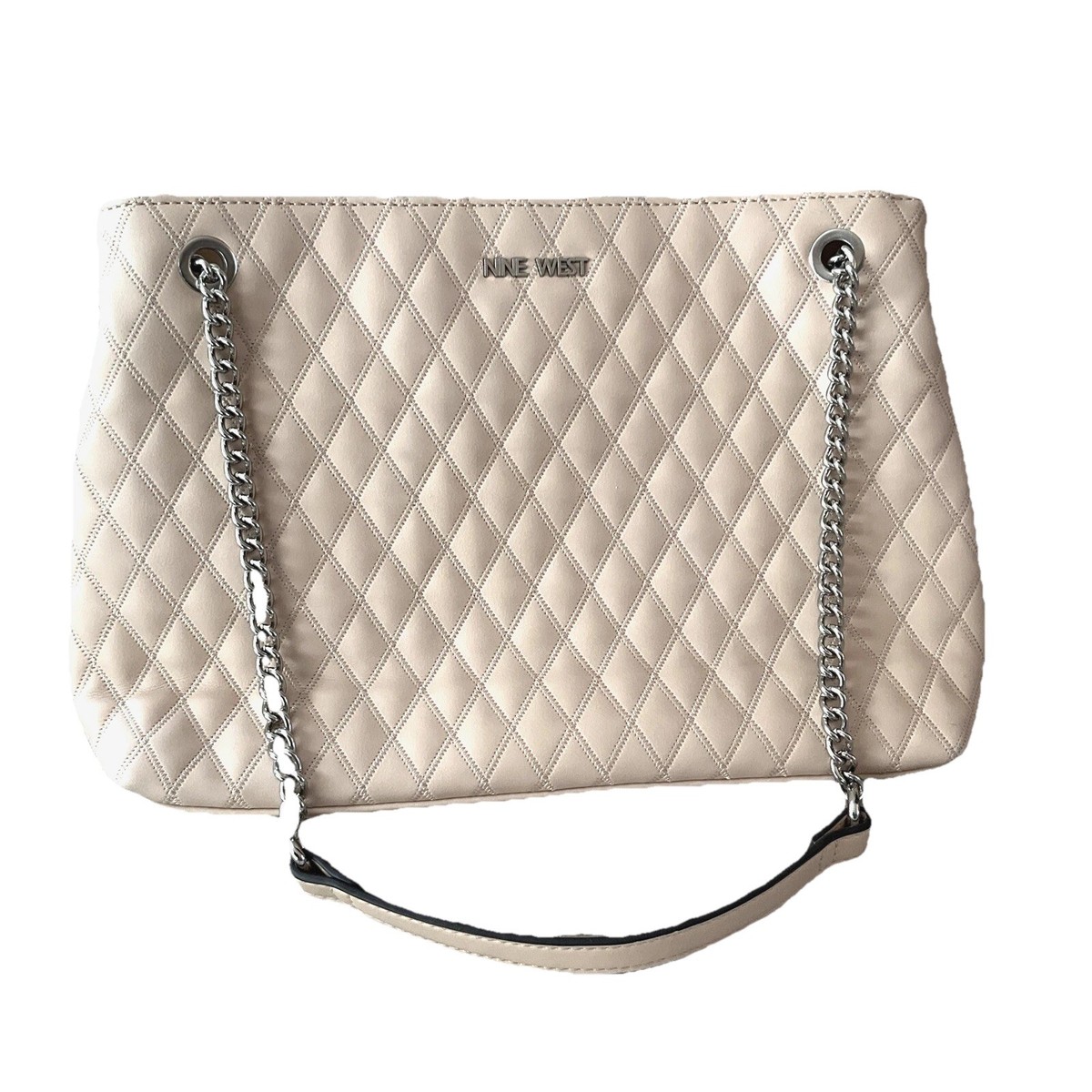 Nine West Women's Crossbody Bag Duo Handle Purse Chain Strap Light