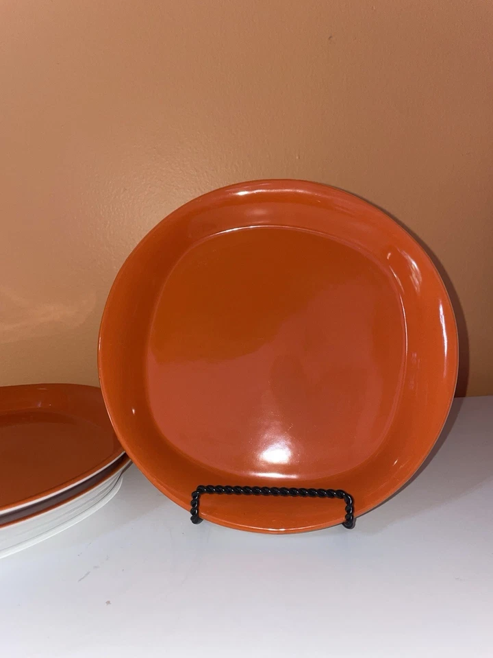 Rachael Ray ROUND & SQUARE - 8.5" Orange Salad Dessert Plates - H019 - Set Of 4 - Image 3 of 4