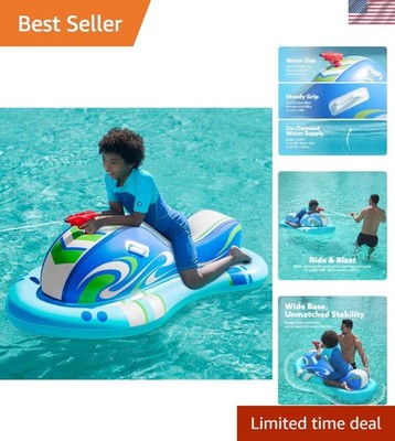 Exciting 63'' Inflatable Jet Ski Float with Water Gun - Ideal for Pool Battles