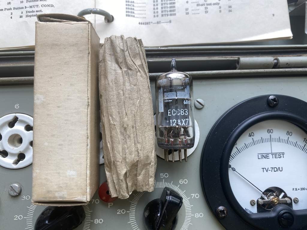 One Rare NOS Military Tungsram 12AX7 / 7729 / ECC83 Tube, TV-7D/U Tested