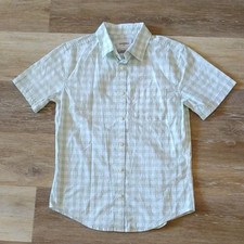 NWOT Goodfellow  Co Slim Fit Green Check Short Sleeve Button Down Shirt Size S