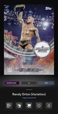 DIGITAL TOPPS WWE SLAM Randy Orton UNIVERSE 25 SUPER RARE FLARE VARIATION B Read