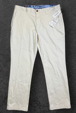 Tommy Bahama Boracay Flat Front Cotton Blend Pants 36 X 32 Bleached Sand NWT