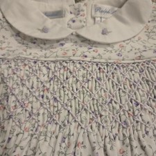 New Ralph Lauren Hand Smocked One Piece Floral Baby Romper 9 Mo Rare Cottage