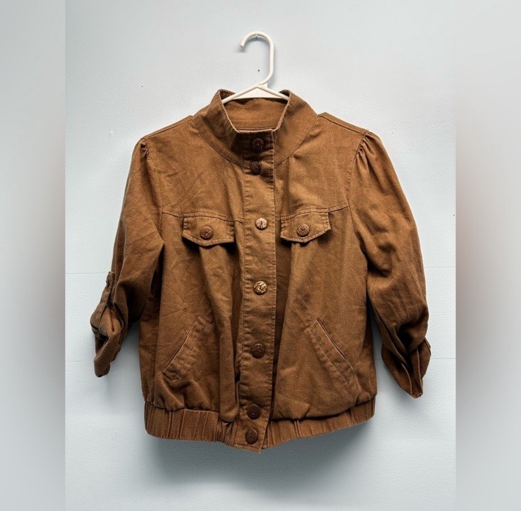 Women’s basic edge brown cotton button down rolla… - image 1
